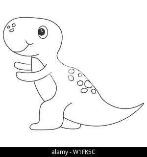 Kontur von dinosaurus Tyrannosaurus, die als Farbstoff verwendet werden können. Auf weissem Hintergrund. Abbildung. Stockfoto