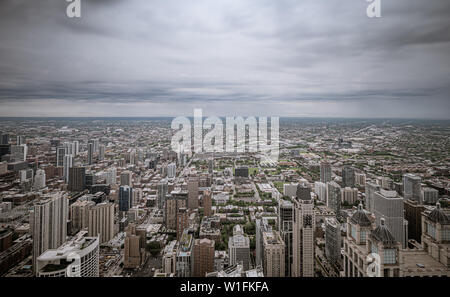 Weitwinkelaufnahme über Chicago - amazing Luftaufnahme Stockfoto