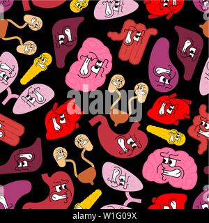 Wütend innere Organe Muster Nahtlose. Böse Anatomie Hintergrund. Vector Illustration Stock Vektor