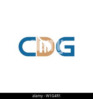 CDG Logo Branding Schreiben. Vector Graphic Design. Nützlich als Symbol der App, Alphabet Kombination, Clip-art, und usw.. Stock Vektor