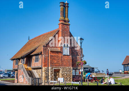 Moot Hall, eine Tudor öffentliches Gebäude, an der Ostküste in Aldeburgh, Suffolk, Großbritannien Stockfoto