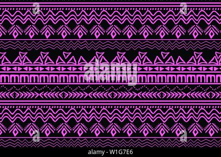 Tribal Art Muster. Ethnische geometrischen Drucken. Aztec bunte wiederholen Hintergrund Textur. Stock Vektor