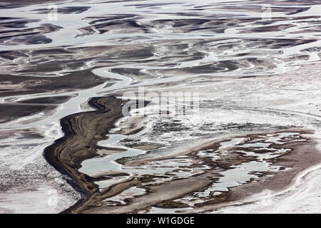 Blick von oben der Svalbard Riverbed, Artic, Norwegen Stockfoto