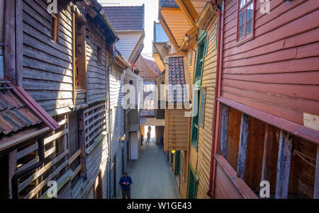 Altstadt Bryggen in Bergen, Norwegen Stockfoto