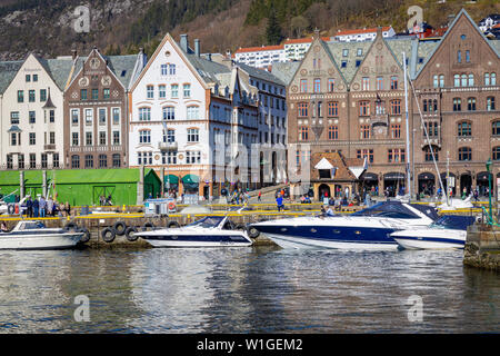 Altstadt Bryggen in Bergen, Norwegen Stockfoto