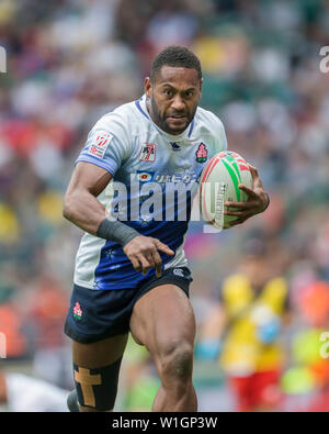 London, Großbritannien. 26 Mai, 2019. Das vorletzte Turnier der HSBC World Rugby Sevens Serie am 25. und 26. Mai 2019 in London (GB). Lote Tuqiri (Japan, 2). Credit: Jürgen Kessler/dpa/Alamy leben Nachrichten Stockfoto