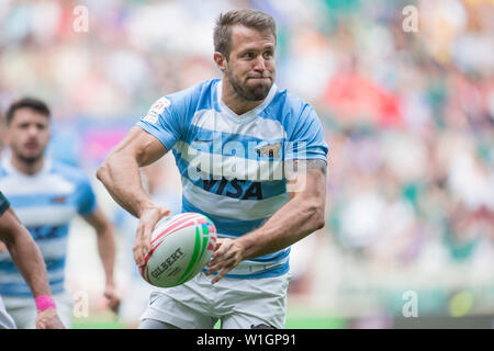 London, Großbritannien. 25 Mai, 2019. Das vorletzte Turnier der HSBC World Rugby Sevens Serie am 25. und 26. Mai 2019 in London (GB). Fernando Luna (Argentinien, 1). Credit: Jürgen Kessler/dpa/Alamy leben Nachrichten Stockfoto