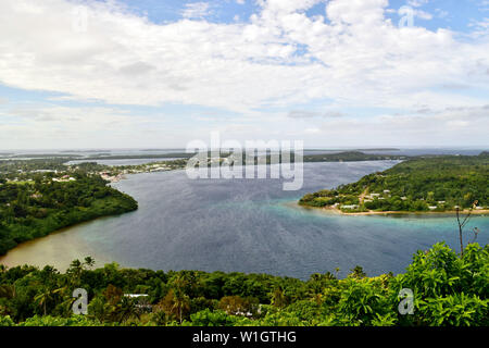 Blick von einem Aussichtspunkt in der Nähe von Manali, Vavau, Tonga Stockfoto