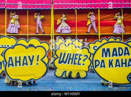 CEBU CITY, Philippinen - Jan 20: Teilnehmer der Sinulog Festival in Cebu City, Philippinen am 20. Januar 2019. Die sinulog ist eine jährliche religiou Stockfoto