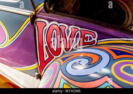 Psychedelic bemalten Käfer im Museum in Bethel Woods der Woodstock Festival 1969 New York State USA Stockfoto