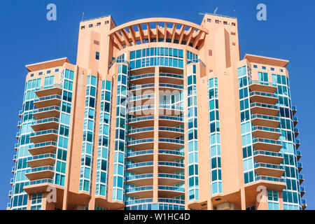 Miami Beach Florida, Luxus, Eigentumswohnungen Wohnapartments Gebäude Gebäude Gehäuse, Portofino Tower, Hochhaus Wolkenkratzer BU Stockfoto