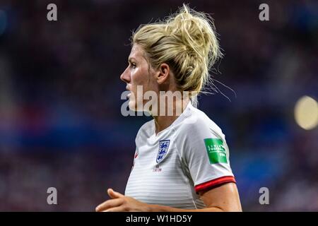 Lyon, Frankreich. 02 Juli, 2019. Millie Helle von England während eines Spiels zwischen England und den Vereinigten Staaten. Weltmeisterschaft Qualifikation Fußball. FIFA. Gehalten am Stadion in Lyon Lyon, Frankreich (Foto: Richard Callis/Fotoarena) Credit: Foto Arena LTDA/Alamy leben Nachrichten Stockfoto