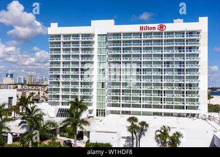 Fort Ft. Lauderdale Florida, Hilton Fort Lauderdale Marina, Hotel, Hotels, Kette, Gastfreundschaft, Unterkunft, Gebäude, Hochhaus Wolkenkratzer Gebäude BU Stockfoto