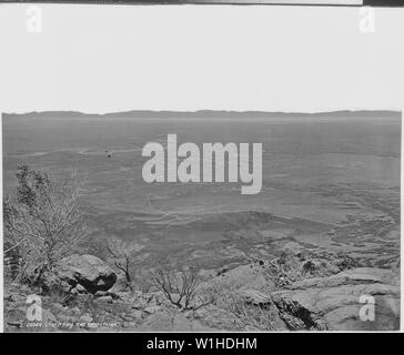 Ogden, Weber County, Utah, von den Bergen (Wasatch Range) (Ogden Valley, und Zentrale en: Vorgebirge Berge am Horizont). Stockfoto