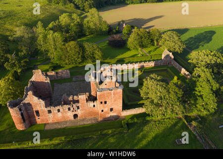 Luftaufnahme von Edzell Castle, Angus, Schottland. Stockfoto