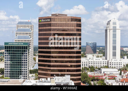 Orlando Florida, Downtown Historic District, Skyline, Büro, Gebäude, Zentrum, Gewerbeimmobilien, Hochhäuser Wolkenkratzer Gebäude R Stockfoto