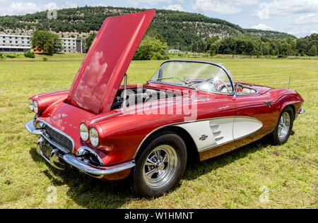 Ein 1962 Classic Corvette Sports Car Port Jervis USA Stockfoto