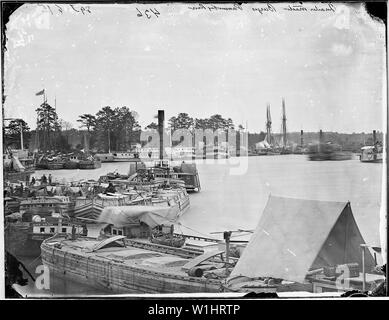 Der Quartiermeister Lastkähne am Fluss Pamunkey, 1864 Stockfoto