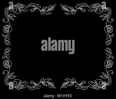 Foral frame Design Elemente für Einladungen, Grußkarten. Hand Vector Illustration gezeichnet. Line Art. Outline Sammlung. Stock Vektor