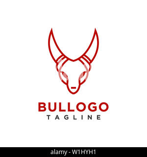 Bull Logo Design Einfache, minimalistische Stil für Geschäft oder Firma Marke Stockfoto