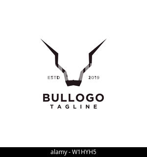 Bull Logo Design Einfache, minimalistische Stil für Geschäft oder Firma Marke Stockfoto
