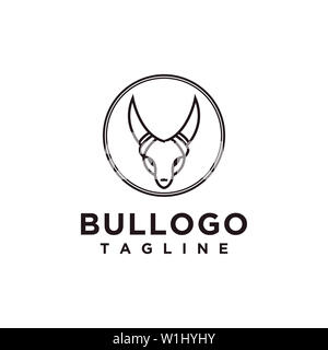 Bull Logo Design Einfache, minimalistische Stil für Geschäft oder Firma Marke Stockfoto