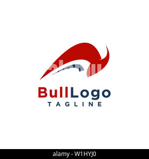 Bull Logo Design Einfache, minimalistische Stil für Geschäft oder Firma Marke Stockfoto