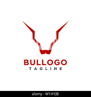 Bull Logo Design Einfache, minimalistische Stil für Geschäft oder Firma Marke Stockfoto