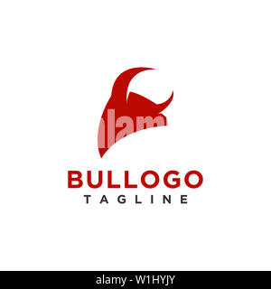 Bull Logo Design Einfache, minimalistische Stil für Geschäft oder Firma Marke Stockfoto