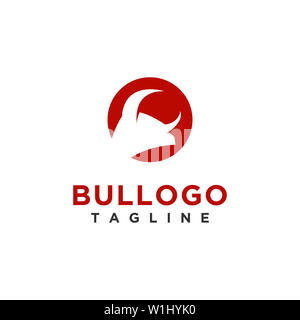 Bull Logo Design Einfache, minimalistische Stil für Geschäft oder Firma Marke Stockfoto