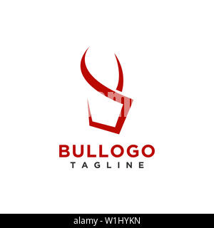 Bull Logo Design Einfache, minimalistische Stil für Geschäft oder Firma Marke Stockfoto