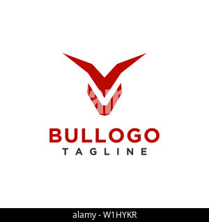 Bull Logo Design Einfache, minimalistische Stil für Geschäft oder Firma Marke Stockfoto