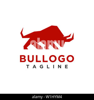 Bull Logo Design Einfache, minimalistische Stil für Geschäft oder Firma Marke Stockfoto