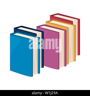 Bücher Stapel Literatur zurück Vector Illustration zur Schule Stock Vektor