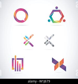 Web Internet bunte Logo Design Collection Vorlage Stock Vektor