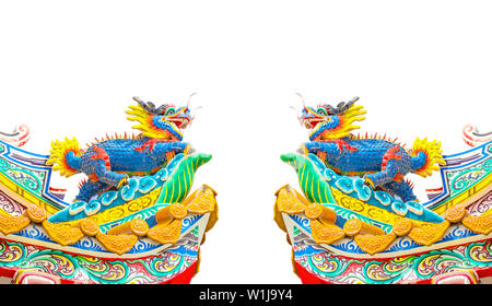 Chinesische Drachen Statue isolieren Stockfoto