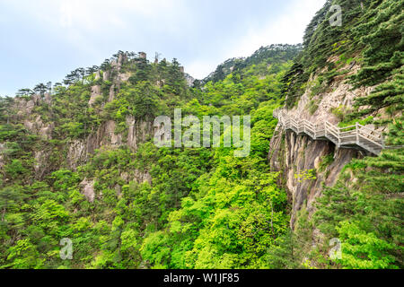 Landschaft des Huangshan (gelbes Gebirge). zum Weltkulturerbe der UNESCO. in Huangshan, Anhui, China. Stockfoto