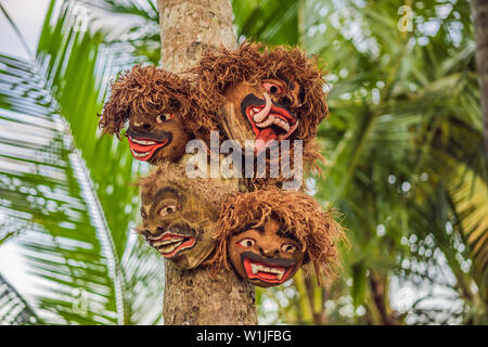 Frontalansicht des Barong, lion Kreatur Charakter in der Mythologie von Bali, Indonesien Stockfoto