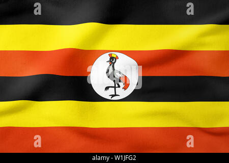 Nationalflagge von Uganda - rechteckige Form patriotischen Symbol Stockfoto