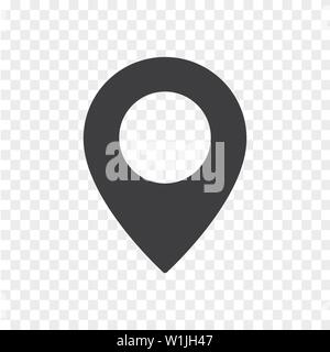 Einfache Lage Markierung auf Transparenten Hintergrund isoliert. Kartenzeiger Symbol. Stock Vektor
