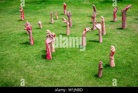 Hände Statue aus der Hölle. Stockfoto