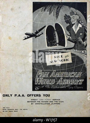 Pan American Anzeige 1951 Stockfoto