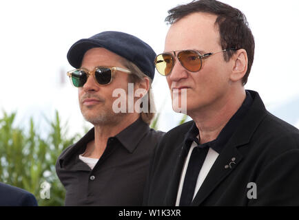 Brad Pitt und Regisseur Quentin Tarantino auf Einmal... In Holywood film Foto an der 72nd Cannes Film Festival, Mittwoch, den 22. Mai 2019, Cannes, Frankreich. Foto: Doreen Kennedy Stockfoto
