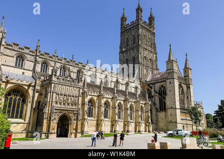 Außen an der Kathedrale von Gloucester Stockfoto