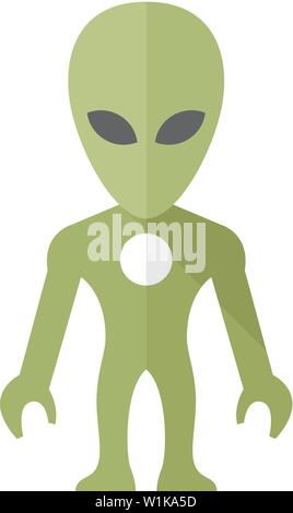 Alien Symbol in flachen Farbe Stil. Extraterrestrische, Weltraum, Invader, Humanoiden Stock Vektor