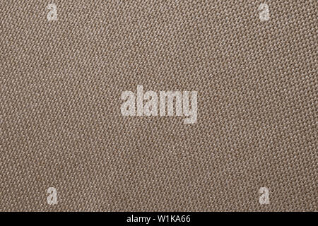 Braun Stoff Textur von Säcken. Bekleidung Hintergrund. Tuch Kulisse. Muster der Plünderungen, Absacken. Leinen Oberfläche close-up. Stockfoto