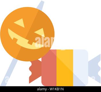Twist candy Symbol in flachen Farbe Stil. Essen Snack süß Zucker junk gestreifte Halloween Stock Vektor