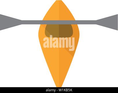 Kanu Symbol in flachen Farbe Stil. Sport wasser Meer Fluss See Power Row Paddel Stock Vektor