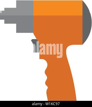 Elektroschrauber Symbol in flachen Farbe Stil. Maschine Haushalt Werkzeug Stock Vektor