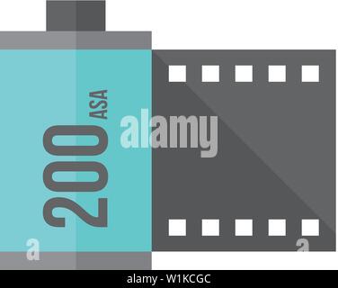 Von fotografischen Filmen Symbol in flachen Farbe Stil. Foto vintage Kamera Medien Industrie schießen Stock Vektor
